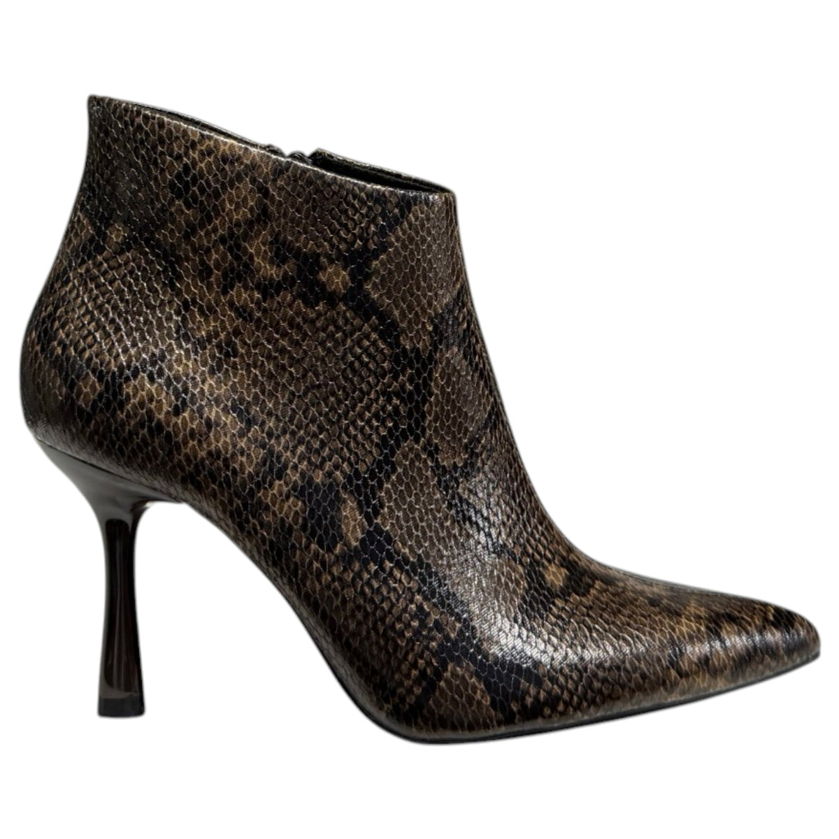 Botines Corina Tacón Serpiente M6702 Café