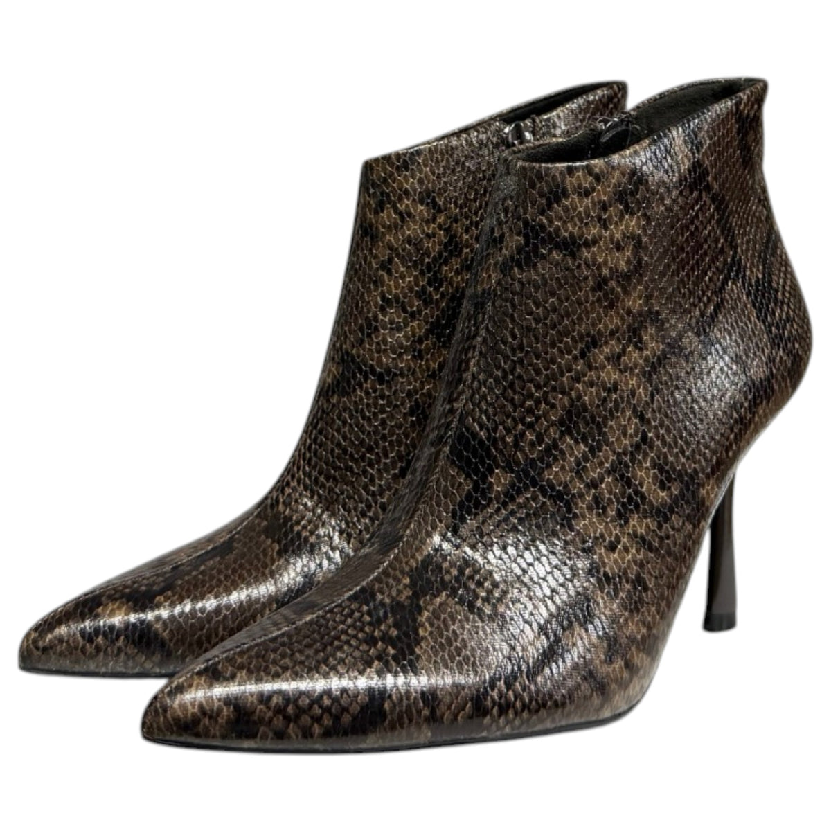 Botines Corina Tacón Serpiente M6702 Café