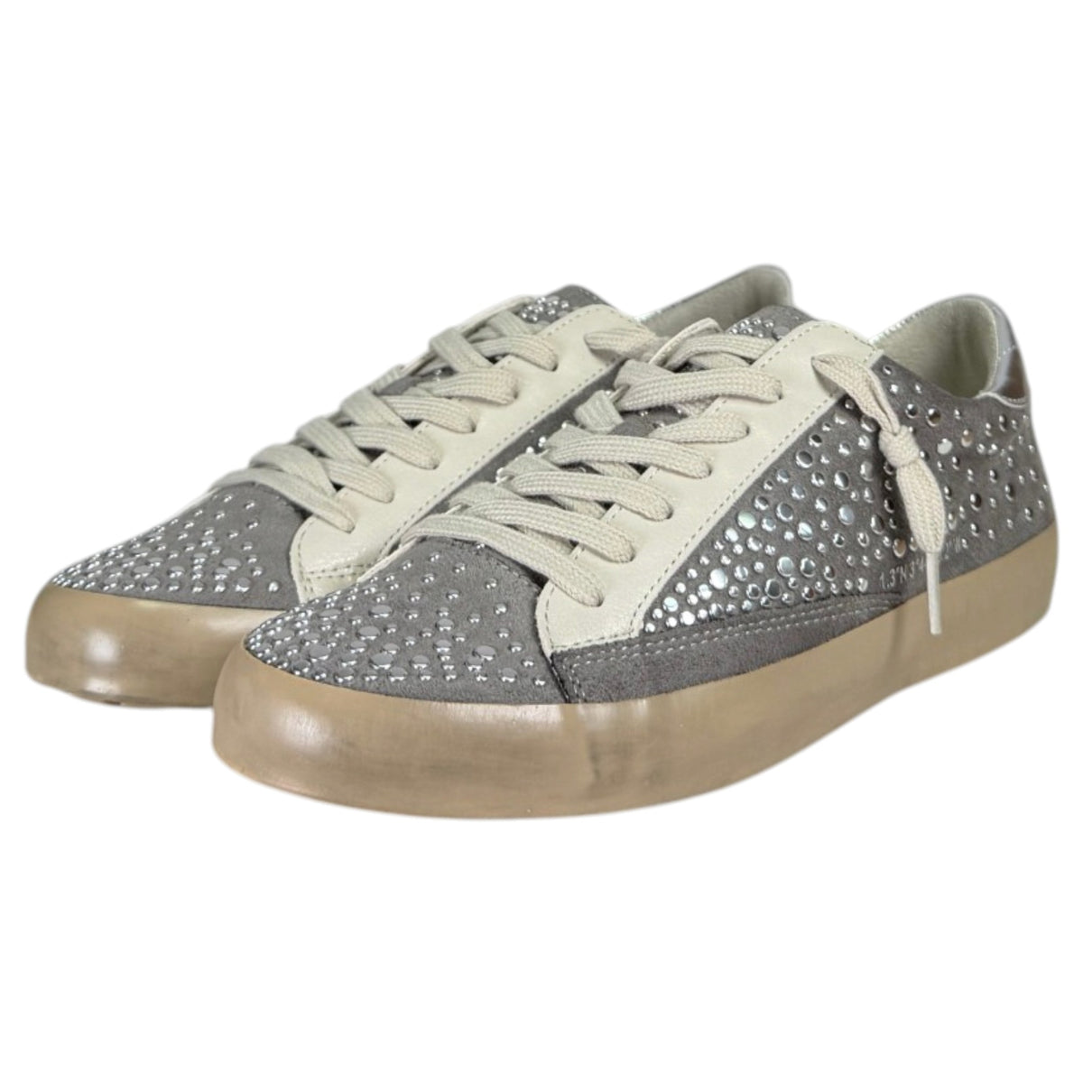 Zapatillas Corina Coordenadas Tachas M6504 Gris