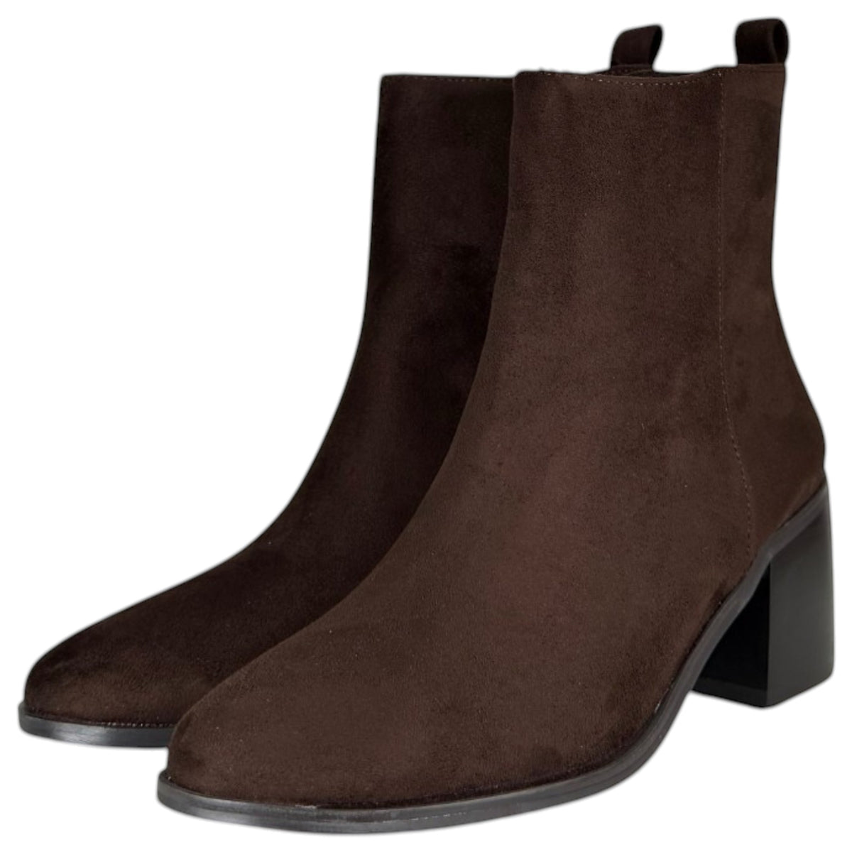 Botines café Corina M6855 con tacón ancho