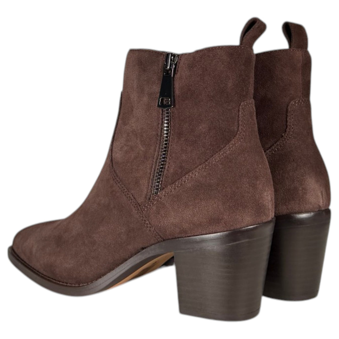 Botines Another Trend Tacón Cremallera 56501705 Mogano