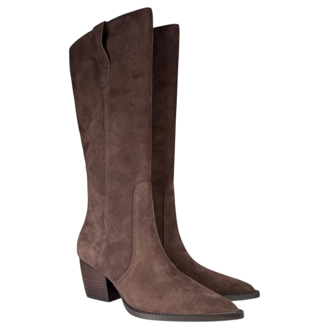 Botas altas de serraje Another Trend 56781161 Mogano
