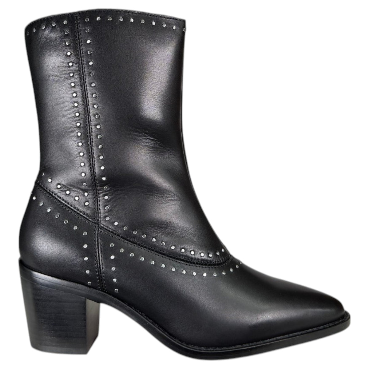 Botines Another Trend Tacón Tachas 56501705 Negro