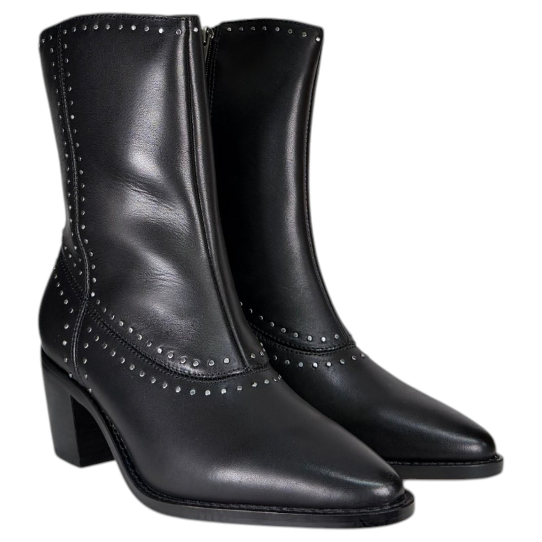 Botines Another Trend Tacón Tachas 56501705 Negro