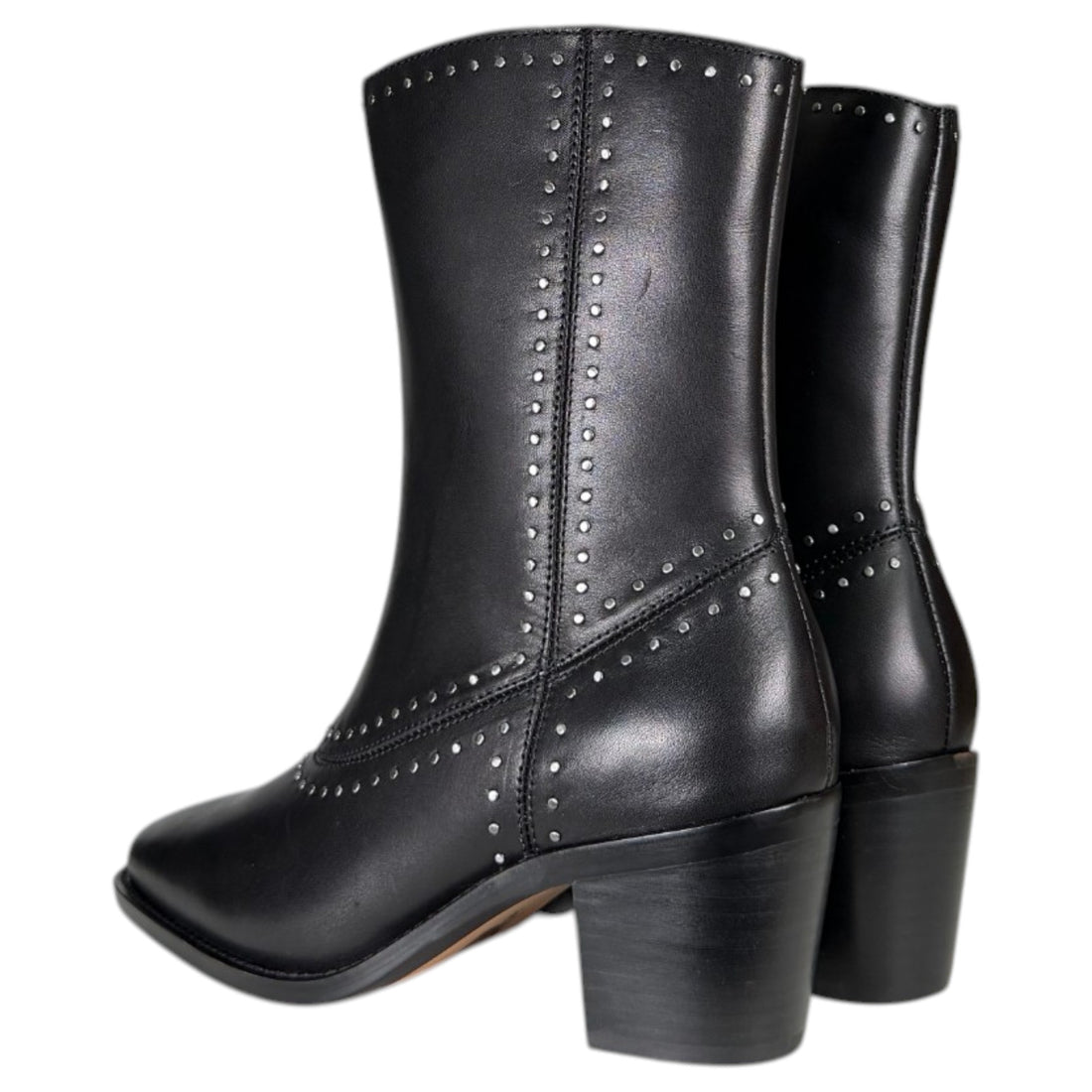 Botines Another Trend Tacón Tachas 56501705 Negro