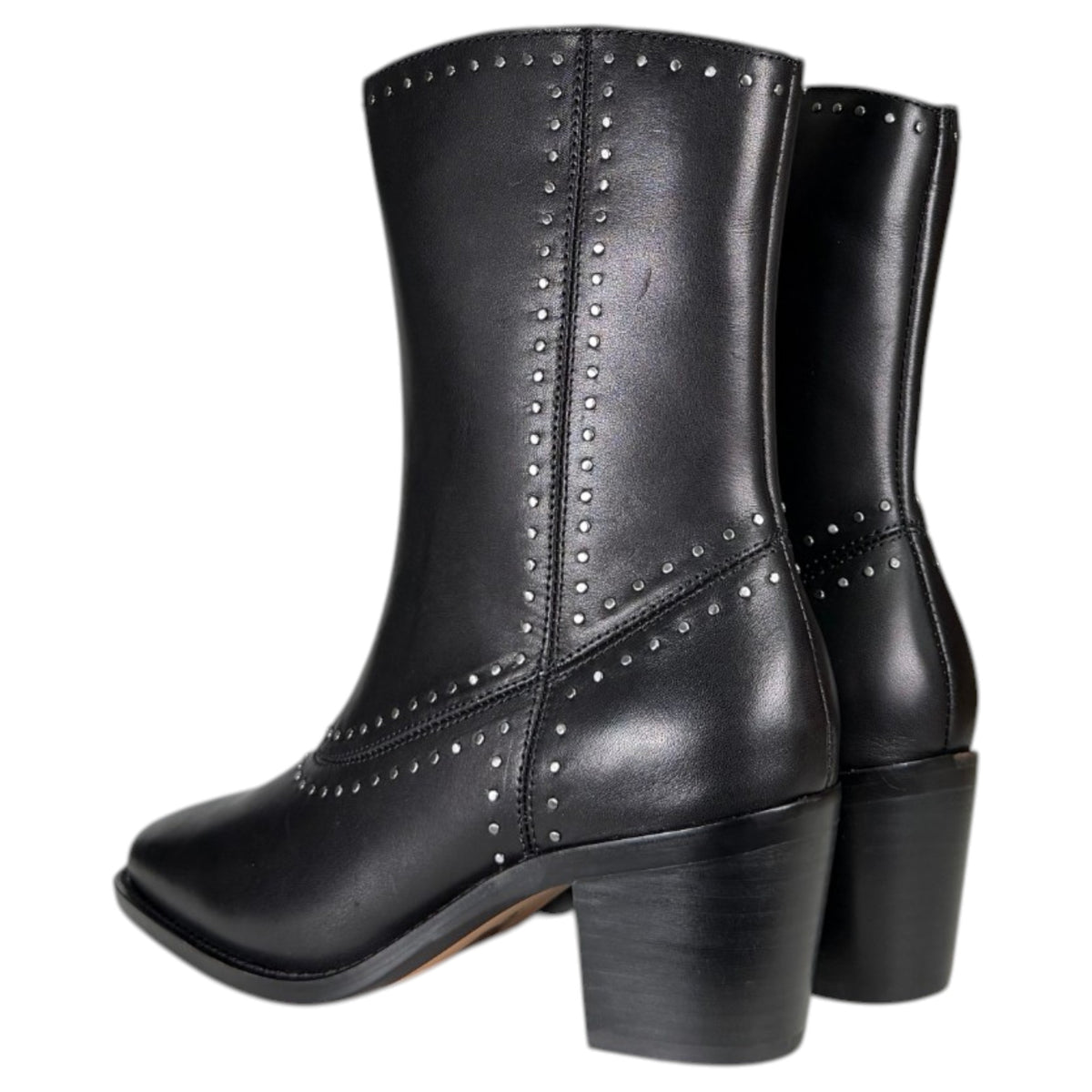 Botines Another Trend Tacón Tachas 56501705 Negro