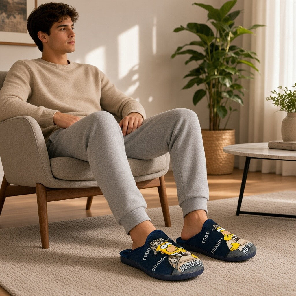 Zapatillas de casa abiertas La Valenciana Simpson Buscar 461 marino