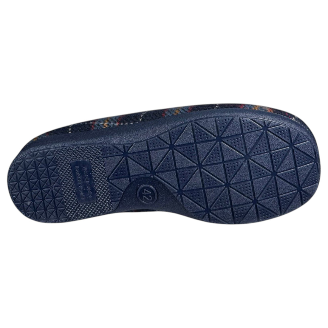 Zapatillas de casa La Valenciana Cuadros 403 marino con lana natural