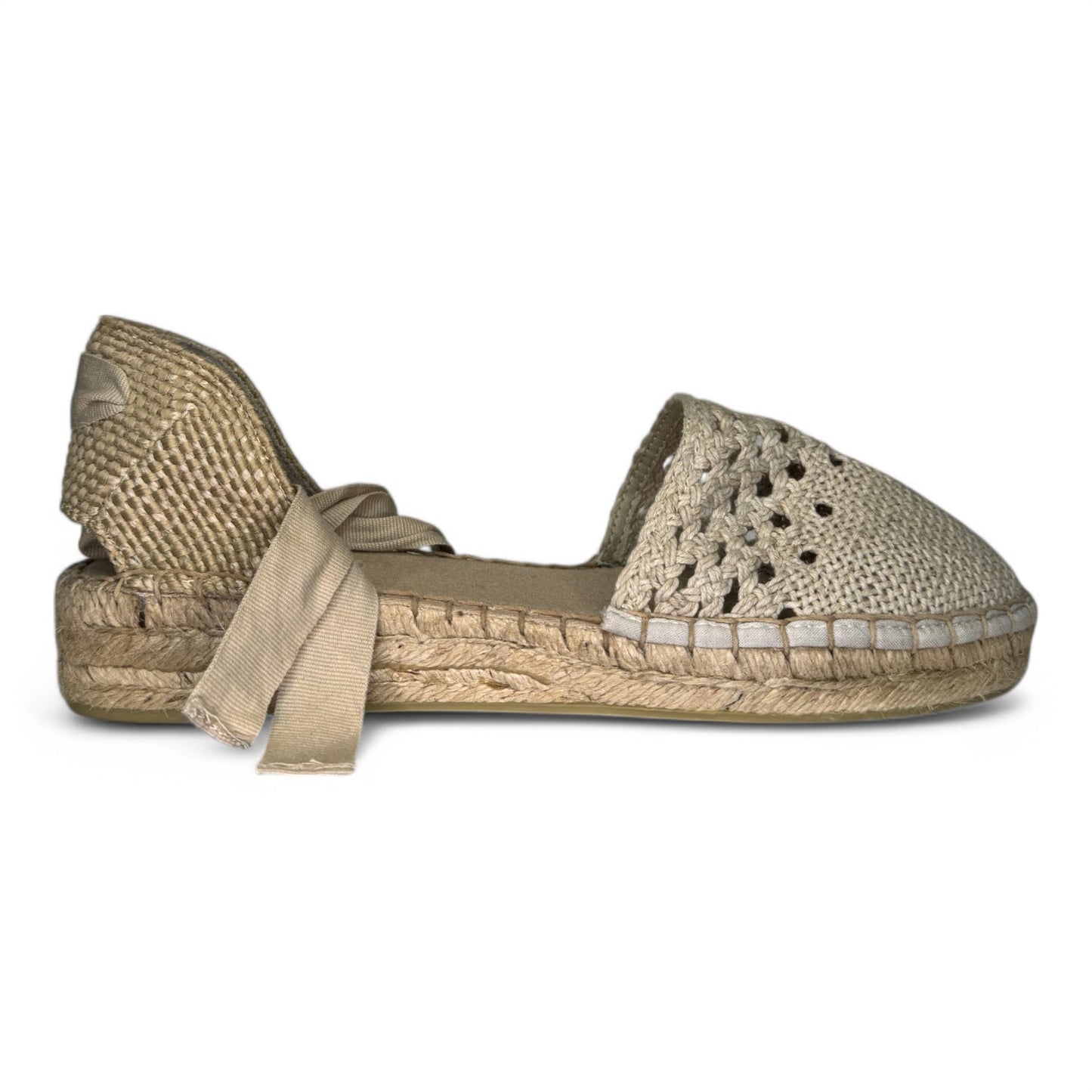 Alpargatas Corina Cintas Croché M4321 Natural - imagen 1