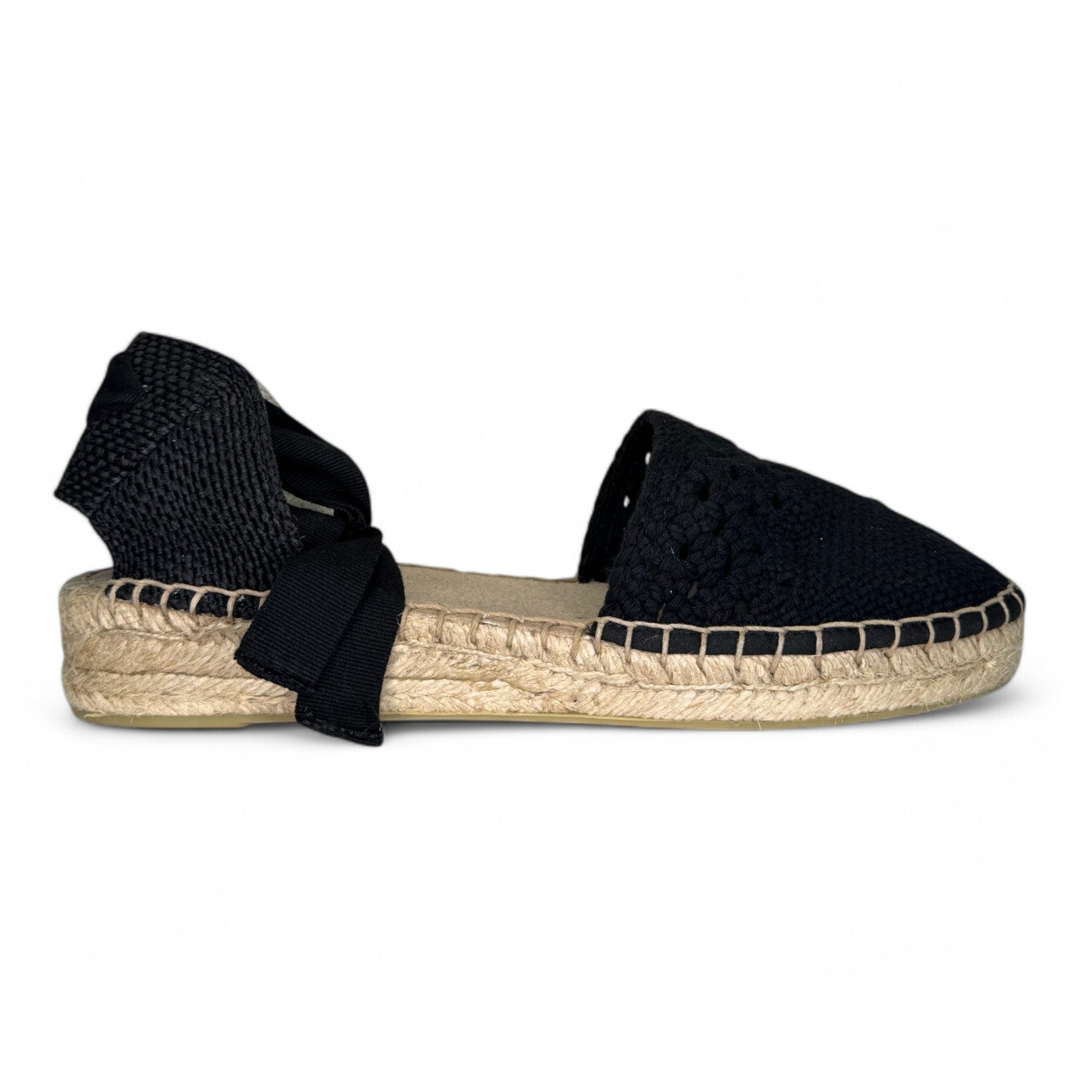 Alpargatas Corina Cintas Croché M4321 Negro - imagen 1