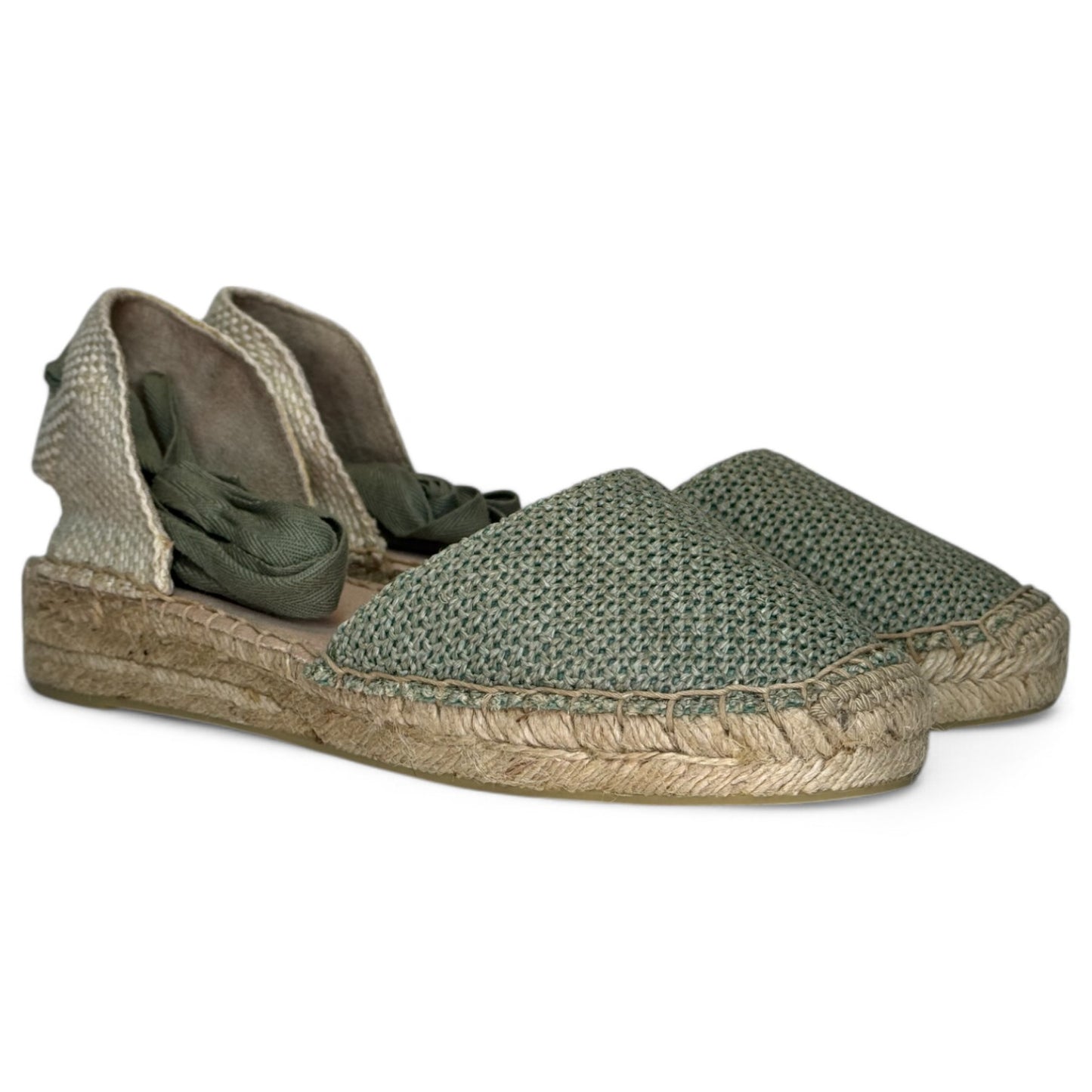 Alpargatas Corina Cintas Ganchillo M5422 Verde - imagen 4