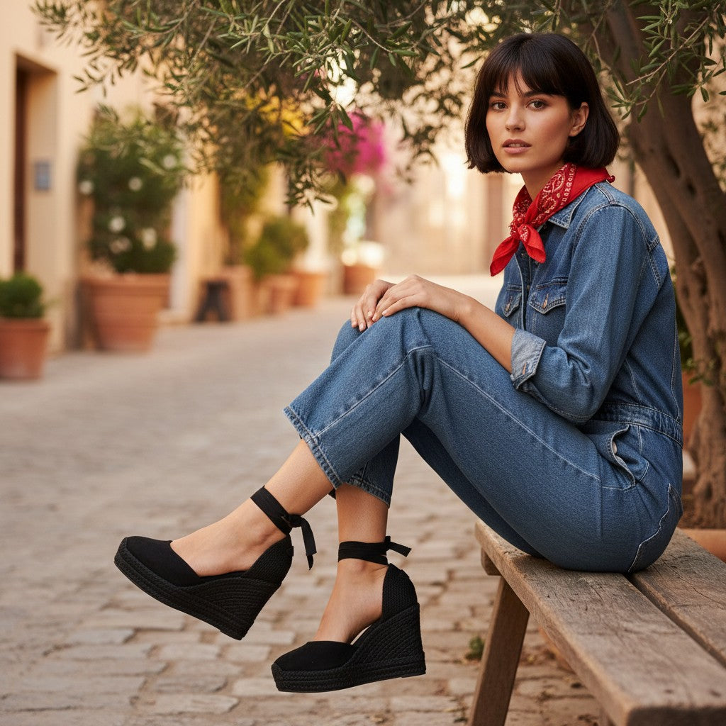 Alpargatas Corina Cintas M6341 Negro - imagen 2