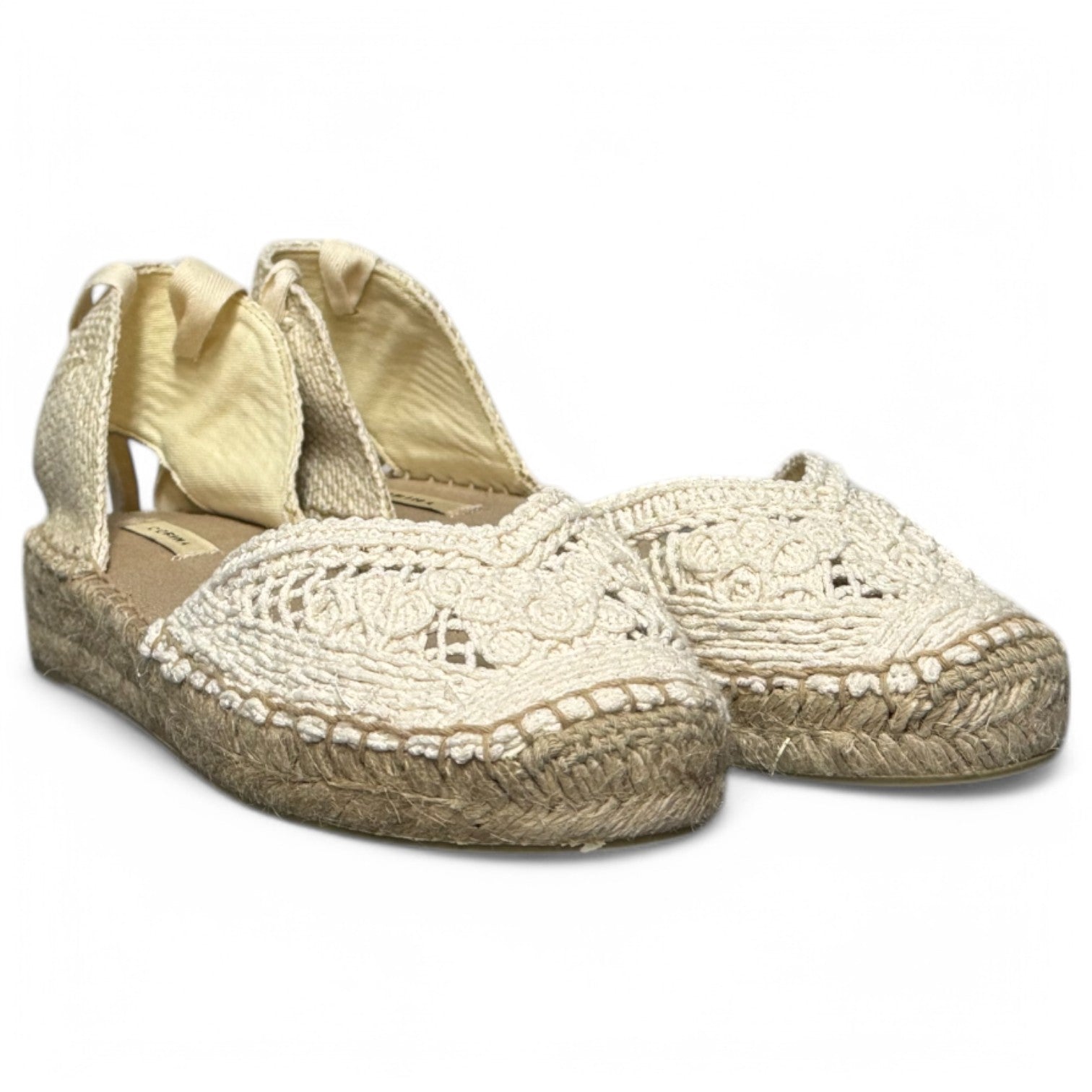 Alpargatas Corina Croché Escote Corazón M5421 Natural - imagen 3