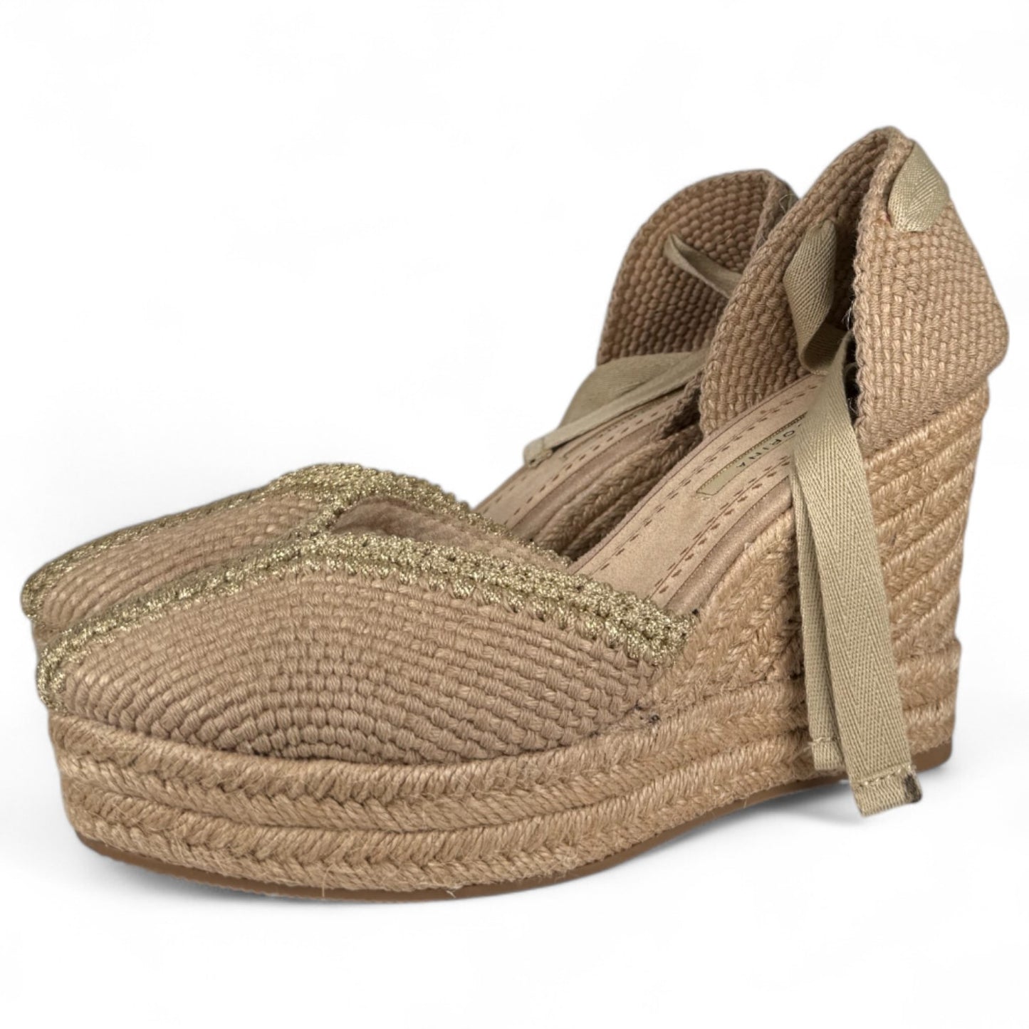 Alpargatas Corina Cuña Bordados M5386 Natural - imagen 3
