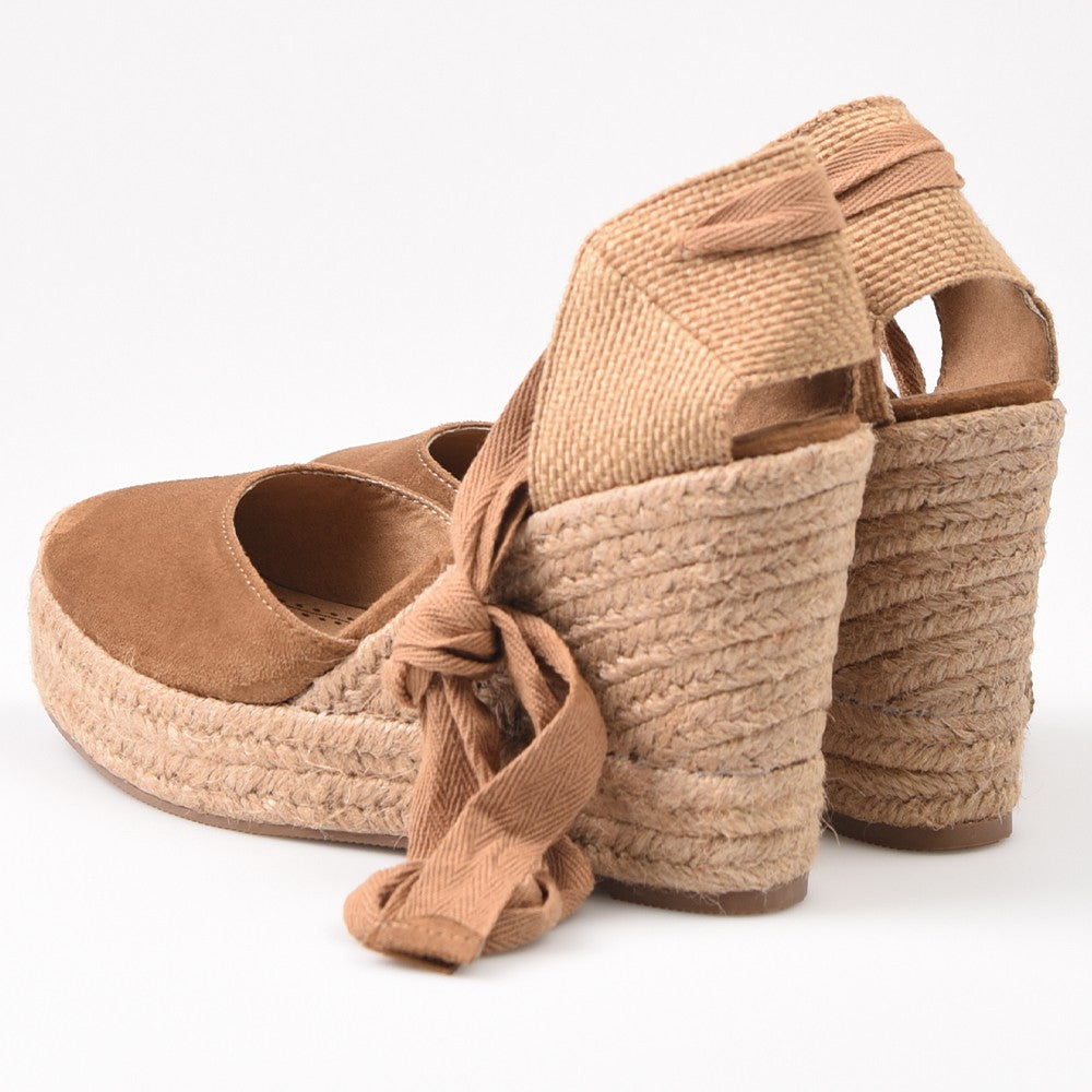 Alpargatas Corina Cuña Cintas M4298 Camel - imagen 4