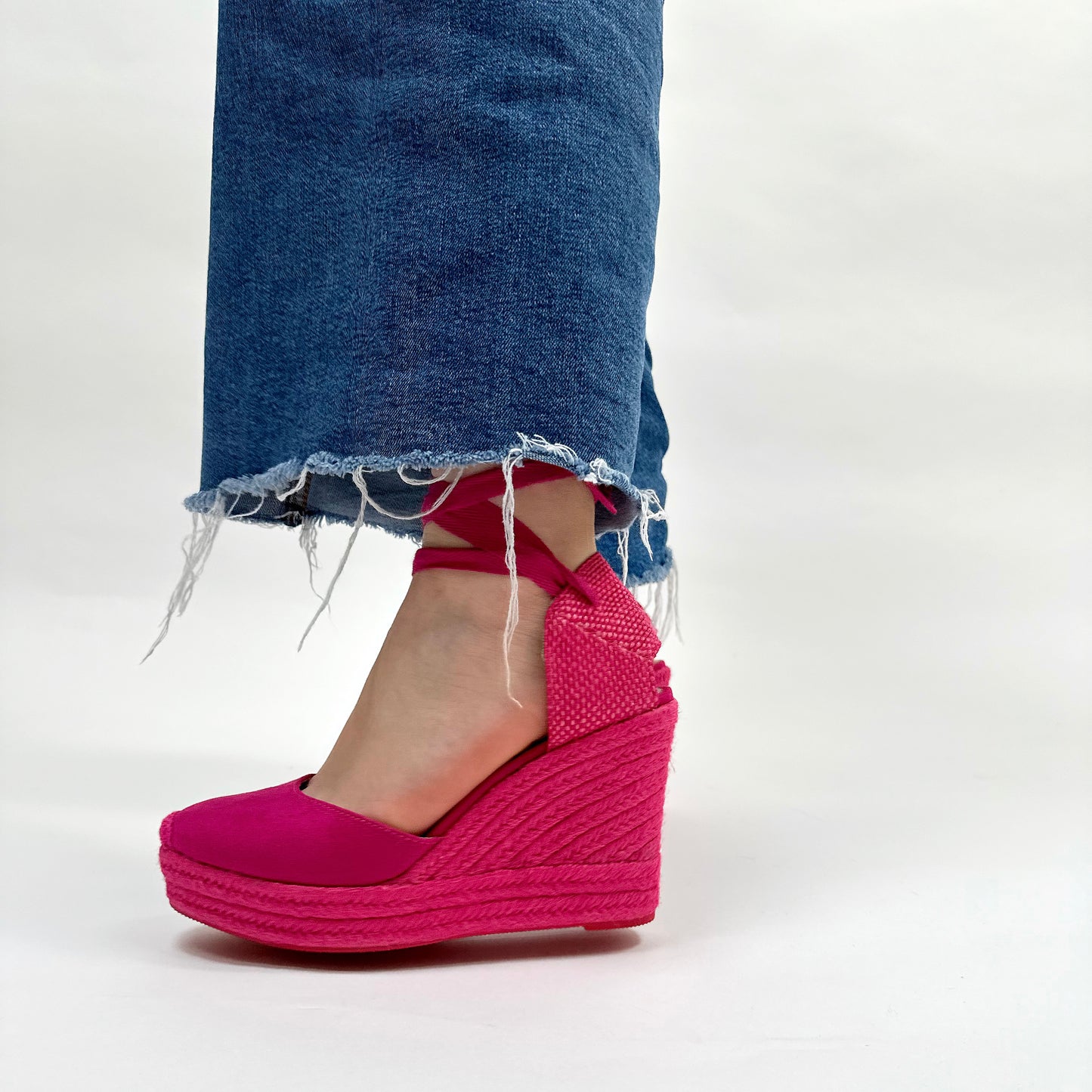 Alpargatas Corina Cuña Cintas M4298 Fucsia - imagen 5