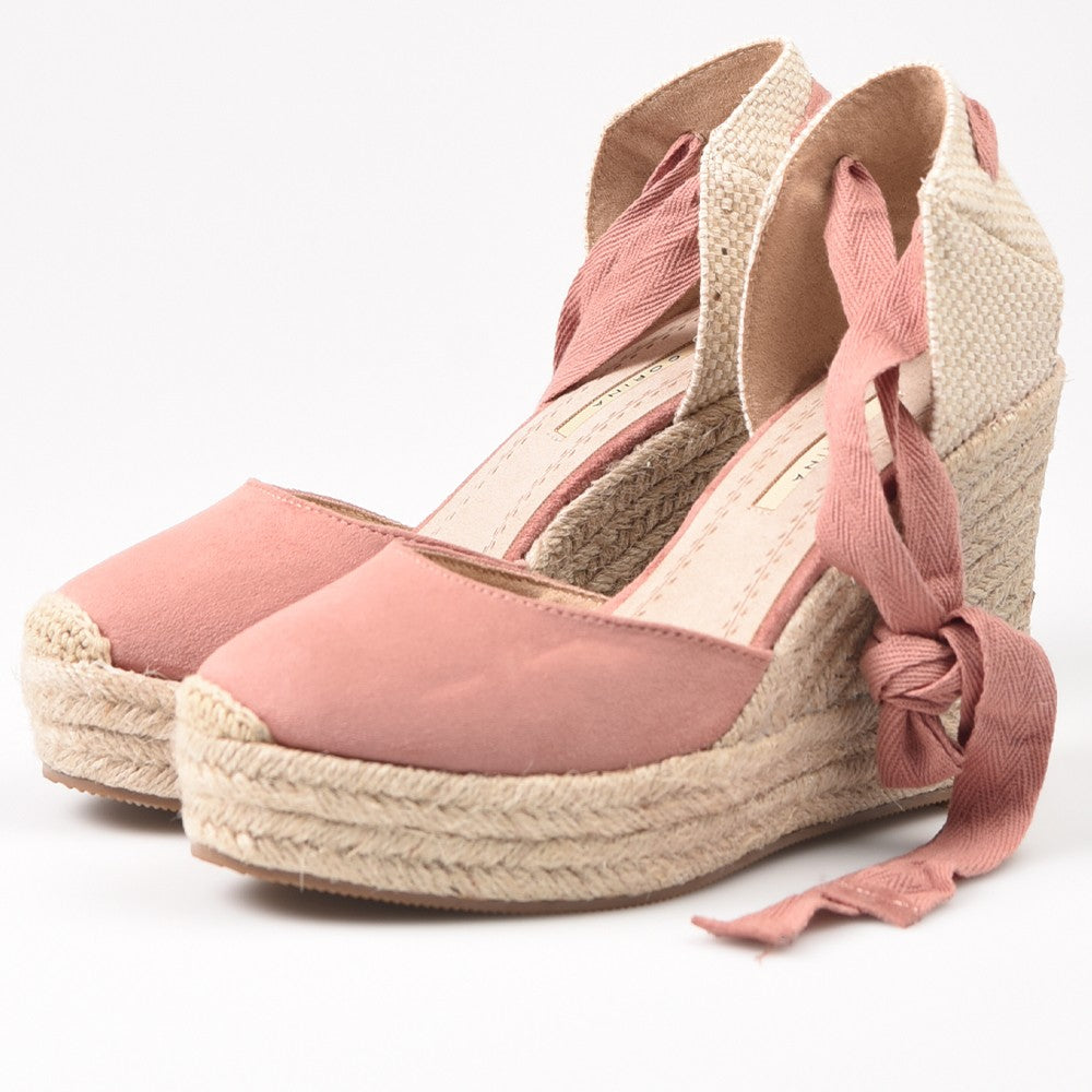 Alpargatas Corina Cuña Cintas M4298 Rosa - imagen 3