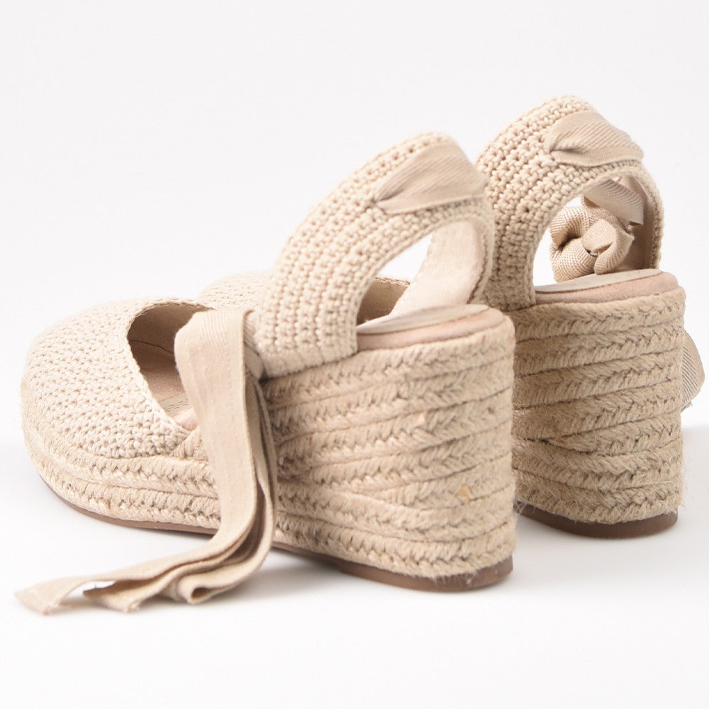 Alpargatas Corina Cuña Crochet M4303 Natural - imagen 4