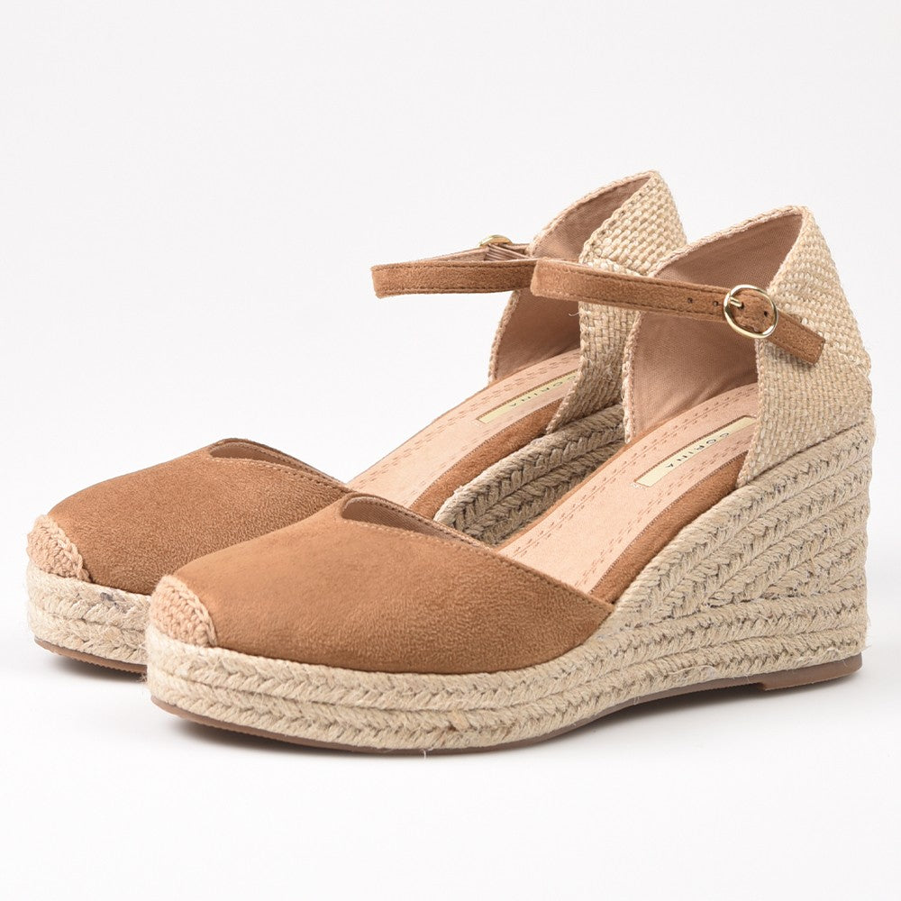 Alpargatas Corina Escote Corazón Hebilla M4301 Camel - imagen 3