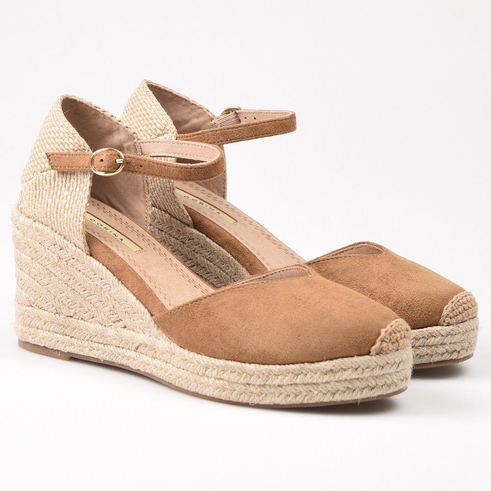 Alpargatas Corina Escote Corazón Hebilla M4301 Camel - imagen 2