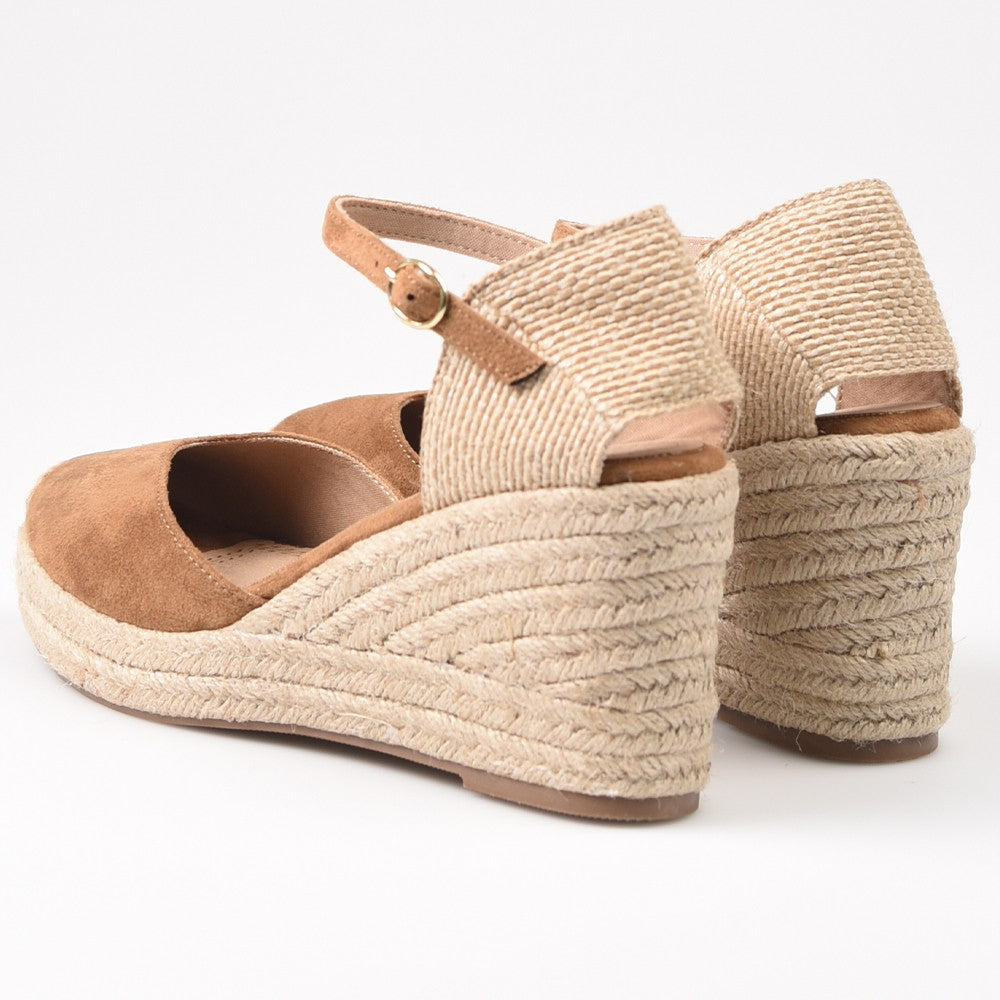 Alpargatas Corina Escote Corazón Hebilla M4301 Camel - imagen 4