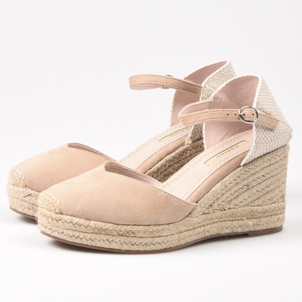 Alpargatas Corina Escote Corazón Hebilla M4301 Natural - imagen 3