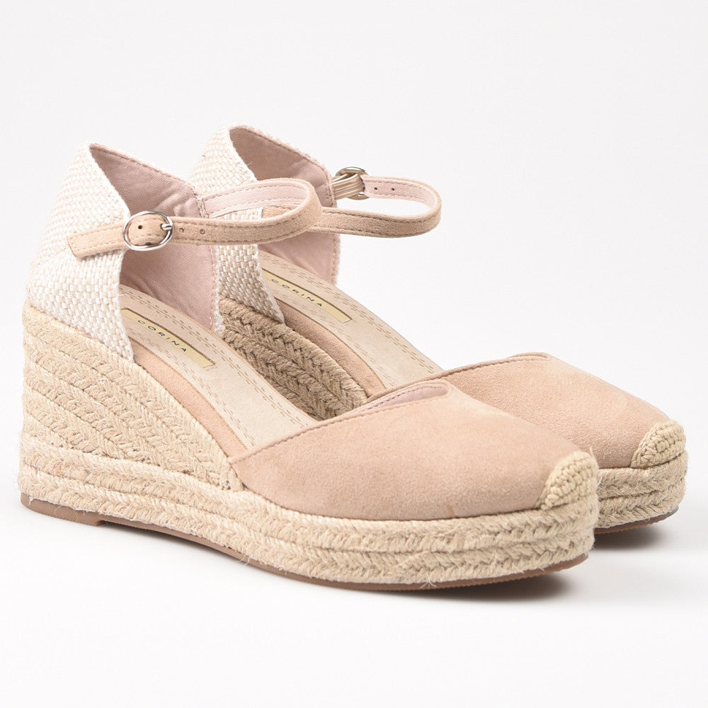 Alpargatas Corina Escote Corazón Hebilla M4301 Natural - imagen 2