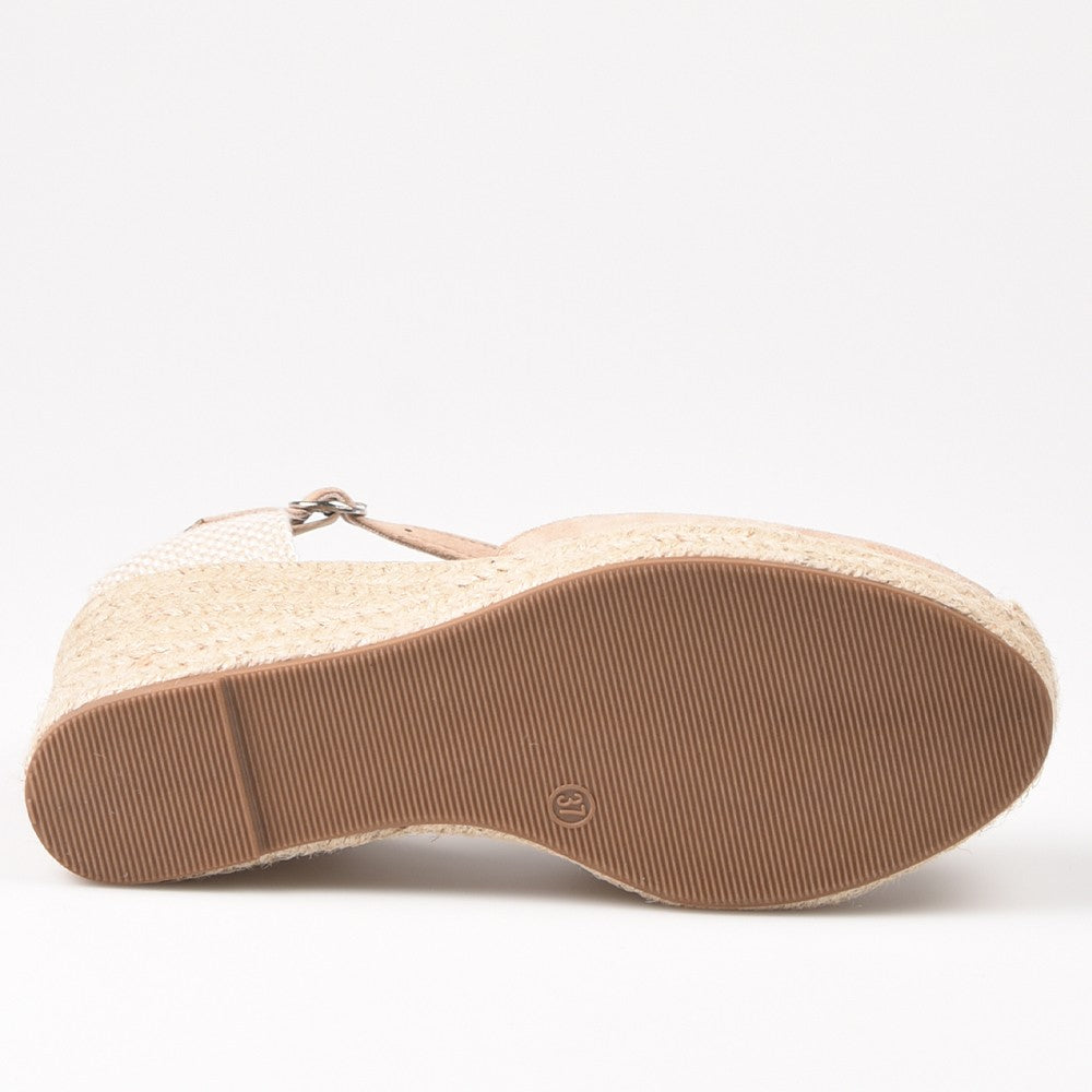 Alpargatas Corina Escote Corazón Hebilla M4301 Natural - imagen 5