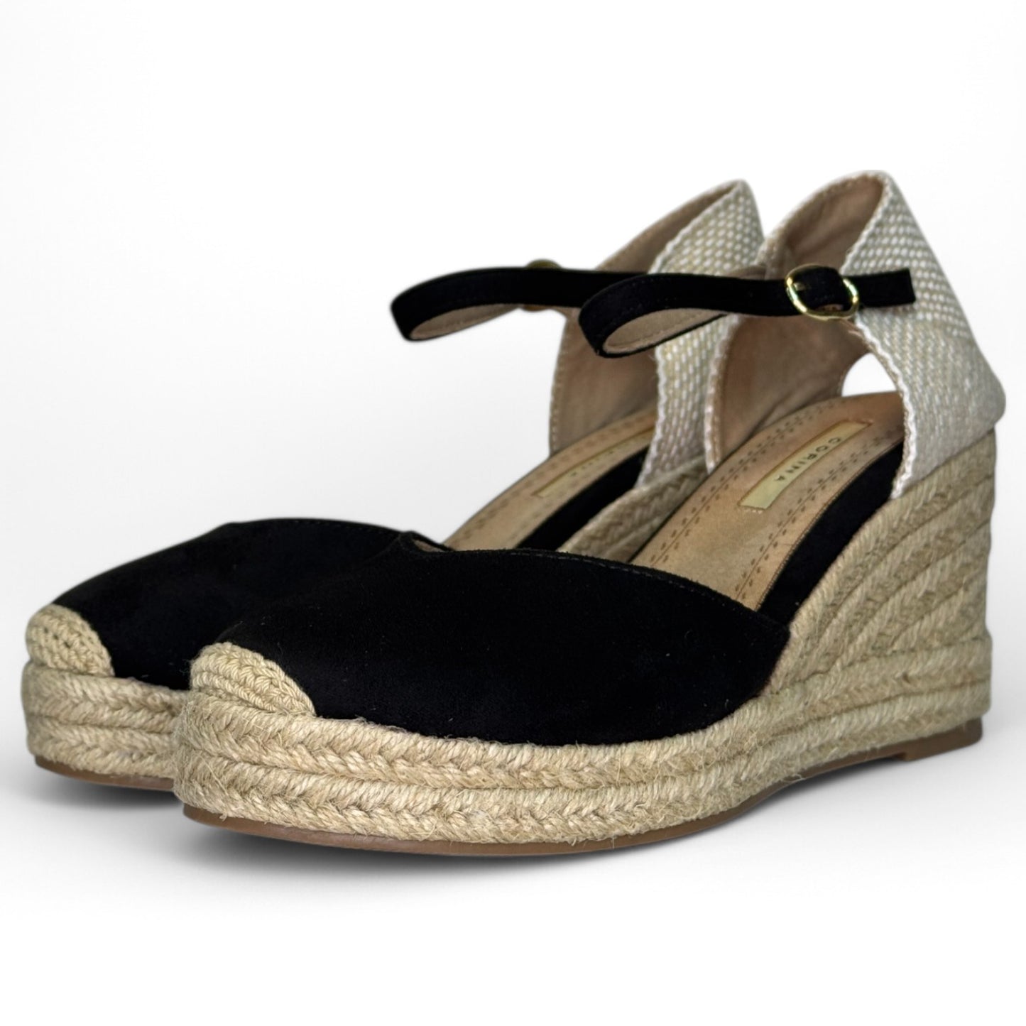 Alpargatas Corina Escote Corazón Hebilla M4301 Negro - imagen 3