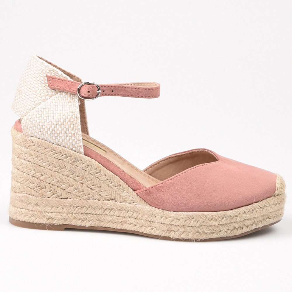 Alpargatas Corina Escote Corazón Hebilla M4301 Rosa - imagen 1
