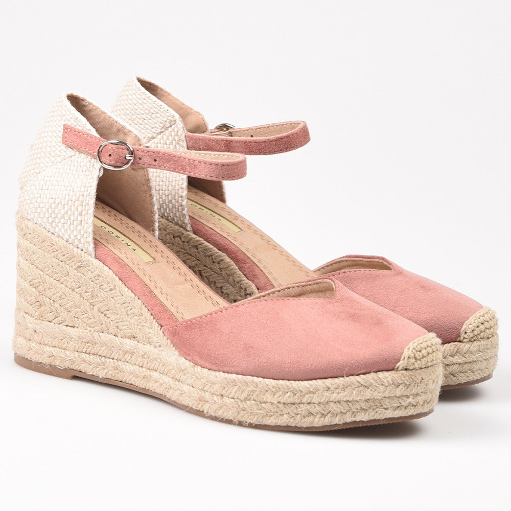 Alpargatas Corina Escote Corazón Hebilla M4301 Rosa - imagen 2