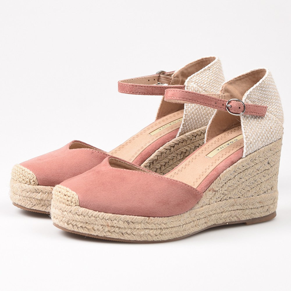 Alpargatas Corina Escote Corazón Hebilla M4301 Rosa - imagen 3