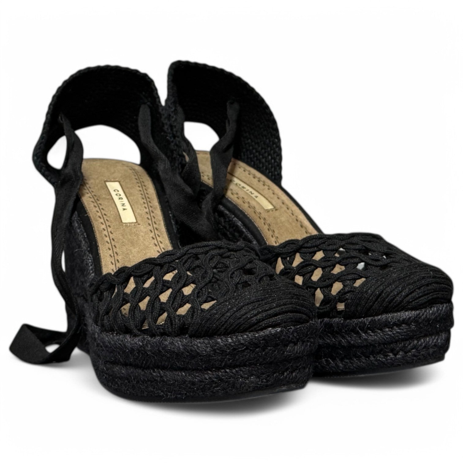 Alpargatas Corina Trenzados M5387 Negro - imagen 4