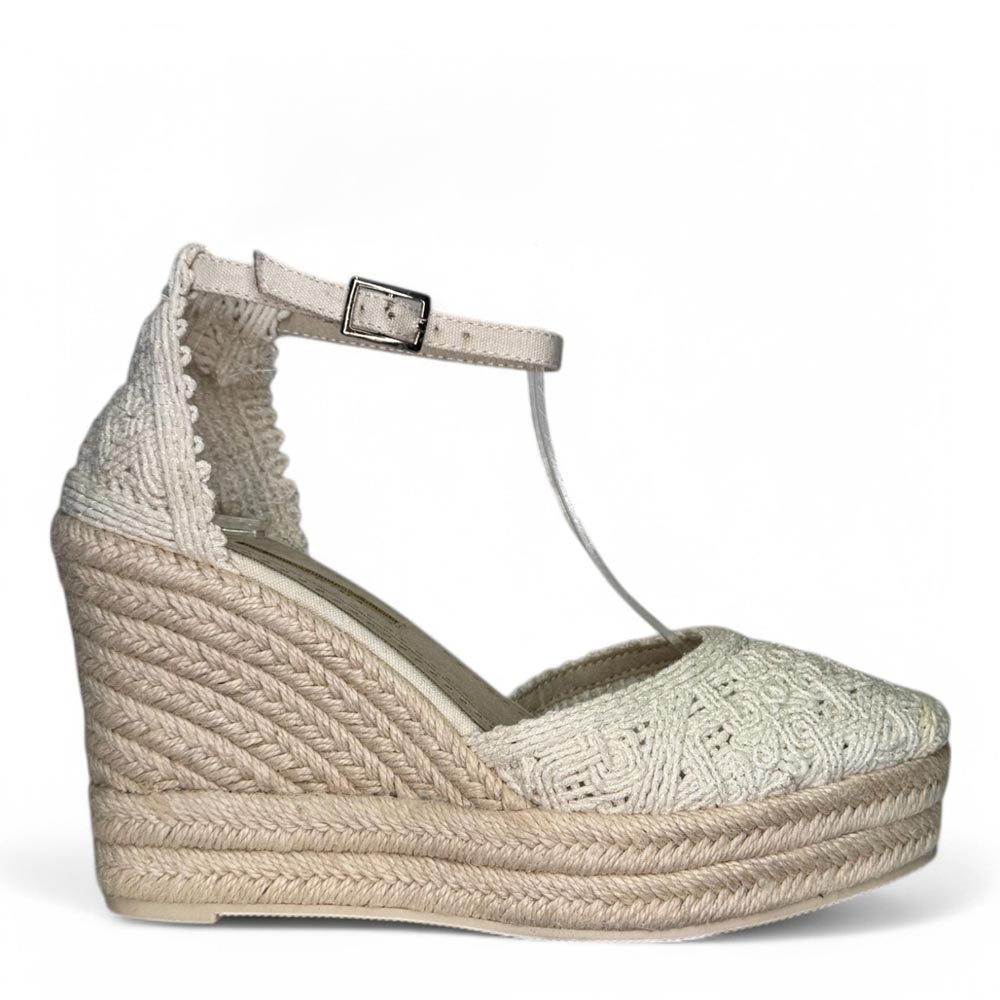 Alpargatas Corina Yute Bordado M4295 Beige - imagen 1