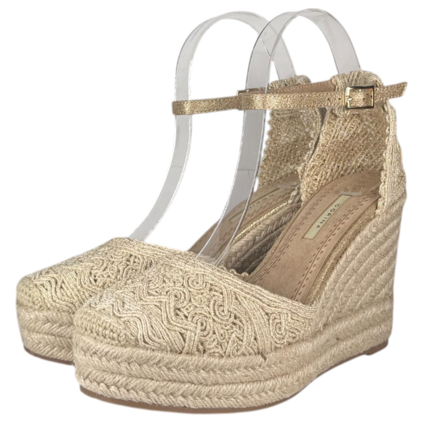 Alpargatas Corina Yute Bordado M4295 Oro - imagen 3