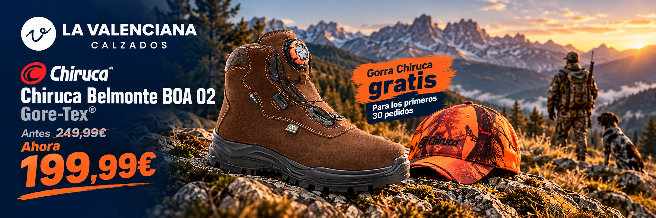 Chiruca Belmonte BOA 02 Gore-Tex a 199,99 €, con gorra Chiruca gratis para los primeros 30 pedidos