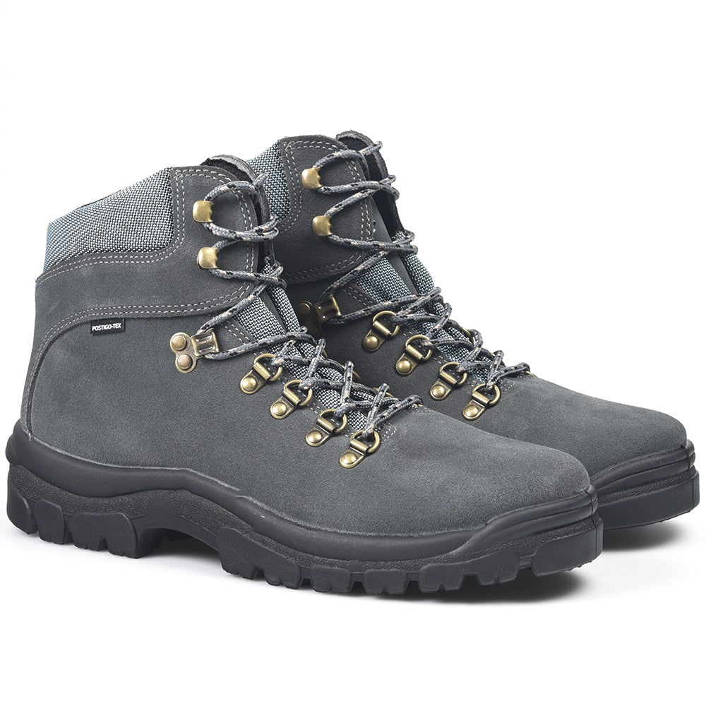 Botas de montaña y trekking Unisex Postigo Impermeables Piel Gris - imagen 3