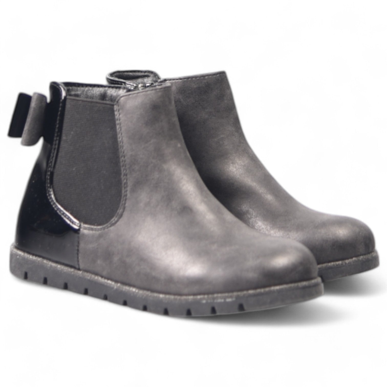 Botines Bubble Kids Lazo Charol C416-L Negro - imagen 2