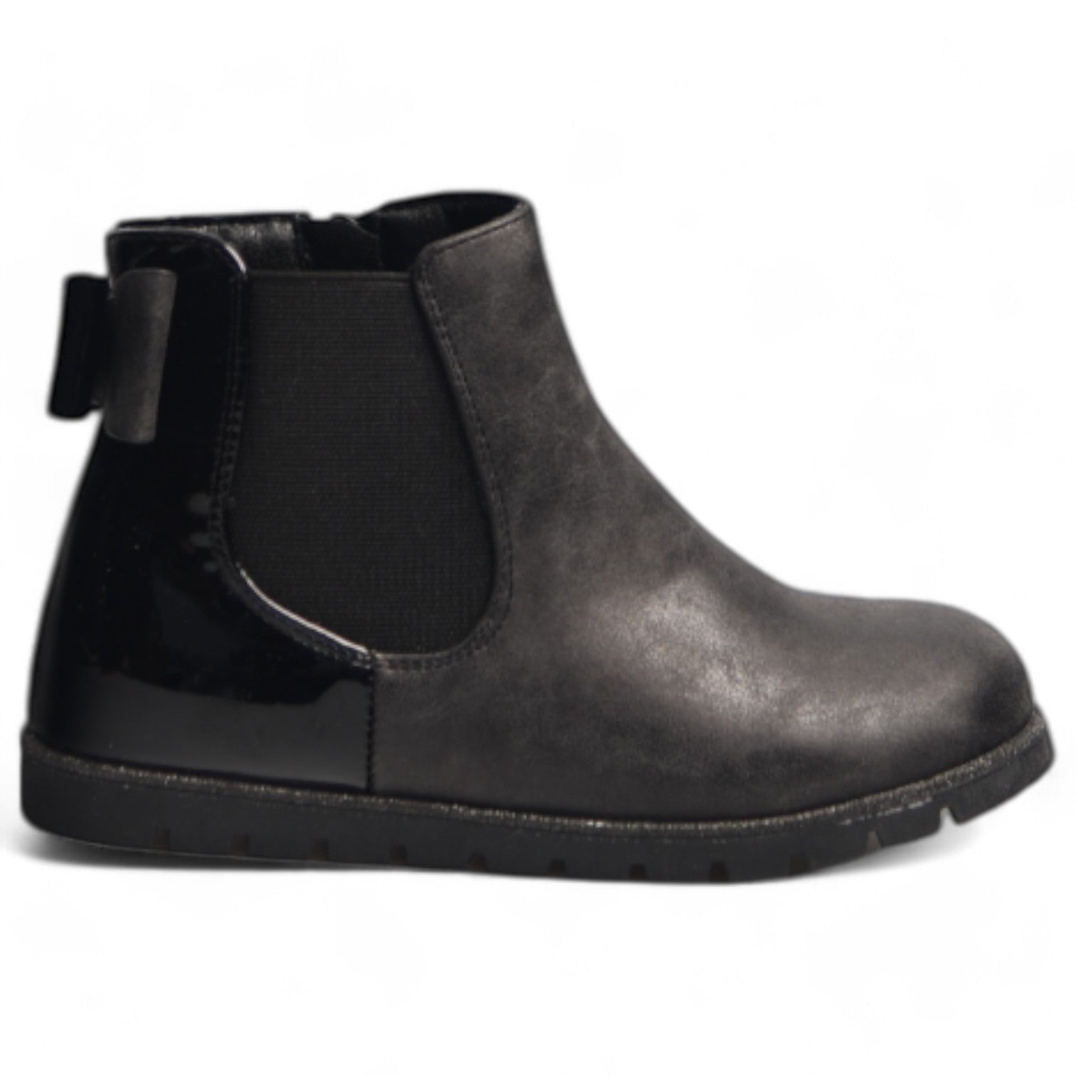Botines Bubble Kids Lazo Charol C416-L Negro - imagen 1