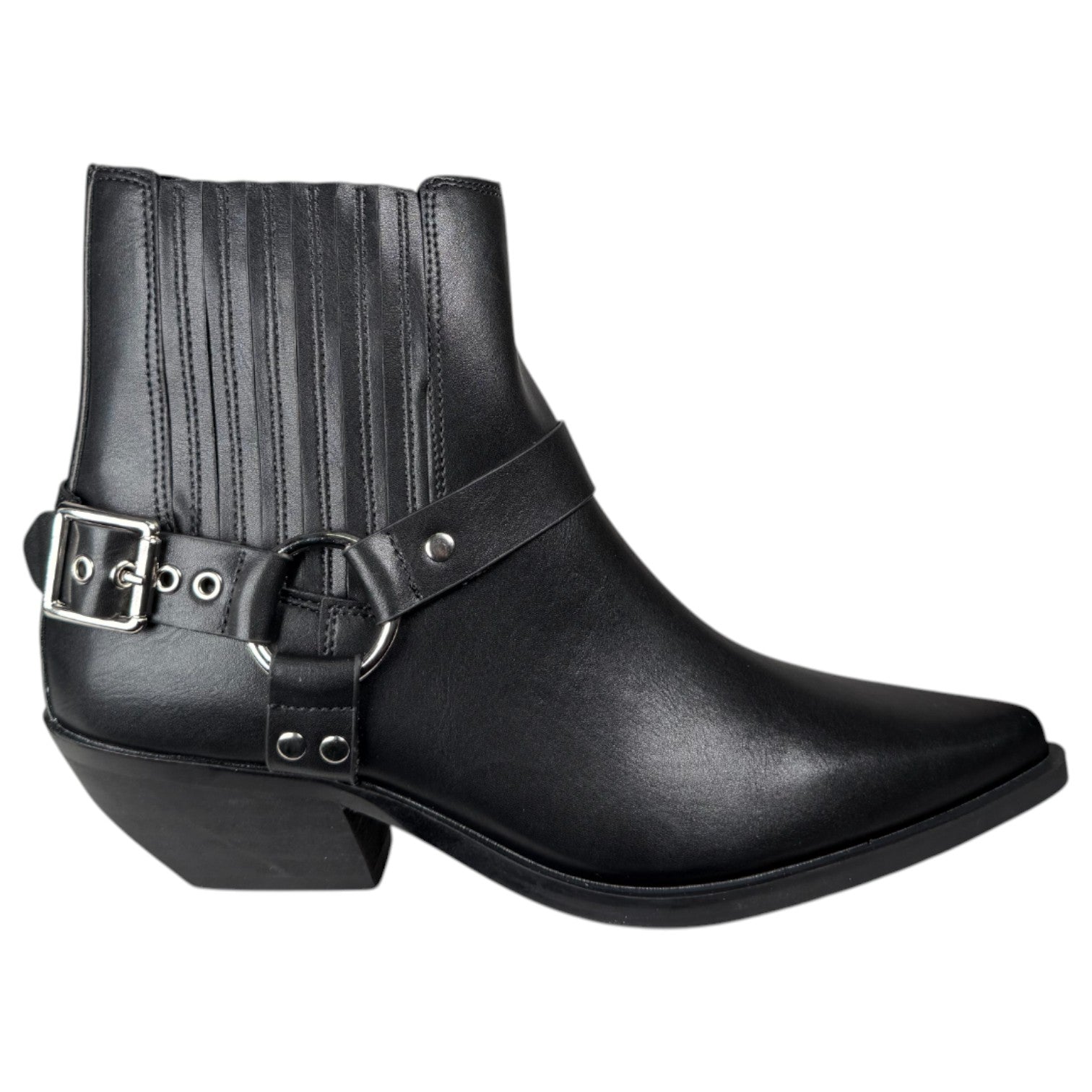 Botines Corina Cowboy Hebilla M4720 Negro - imagen 1