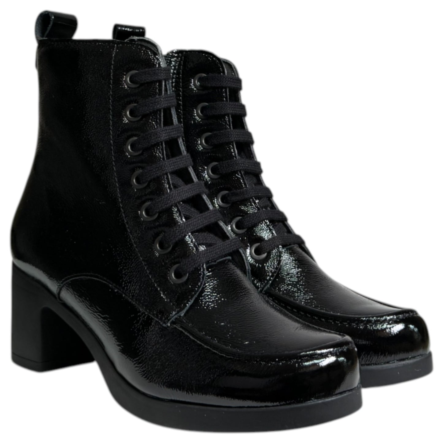Botines Pitillos Charol Tacón 30102 Negro - imagen 2