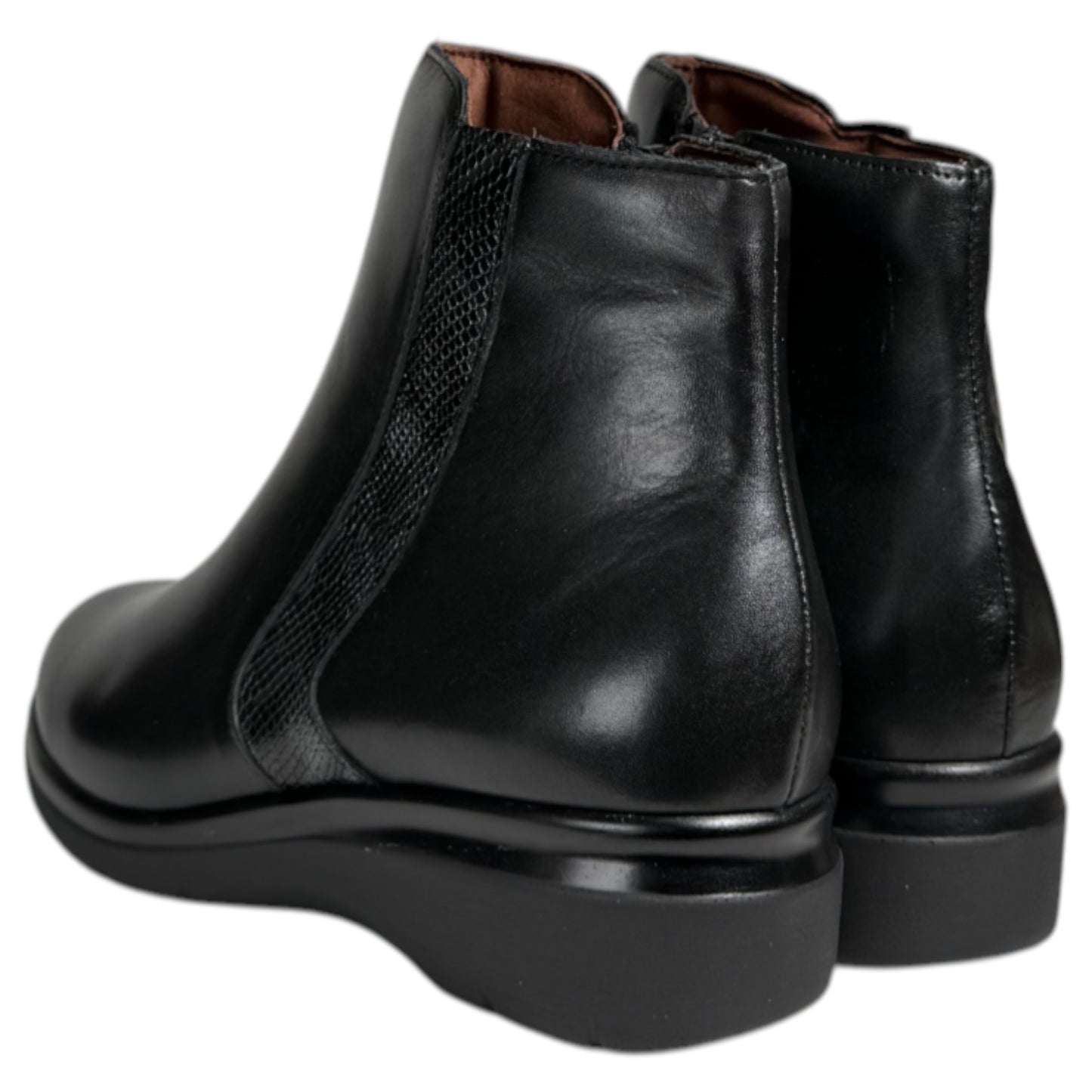 Botines Pitillos Cuña Serpiente 10725 Negro - imagen 4