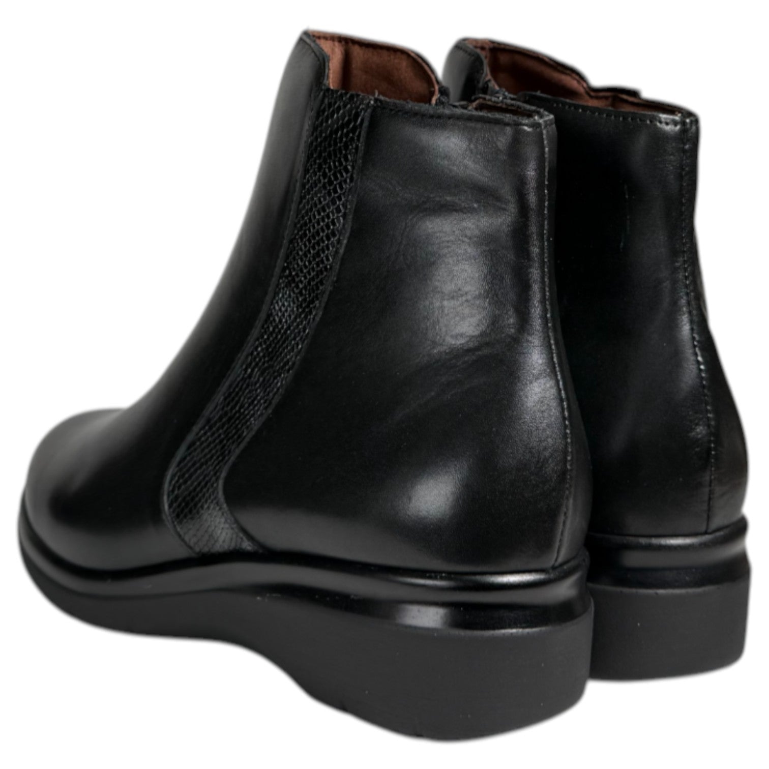 Botines Pitillos Cuña Serpiente 10725 Negro - imagen 4