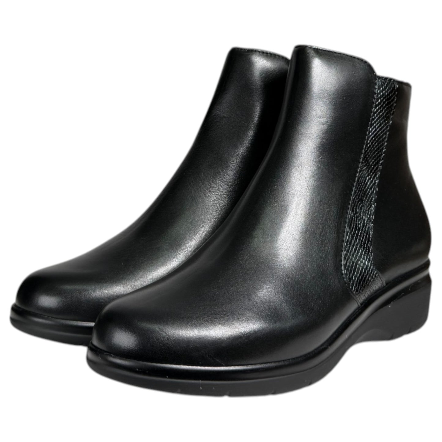 Botines Pitillos Cuña Serpiente 10725 Negro - imagen 3
