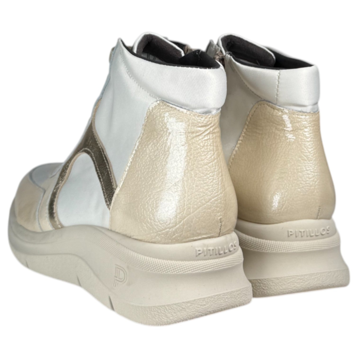 Botines Pitillos Deportivos Cuña Elásticos 10916 Crema - imagen 4
