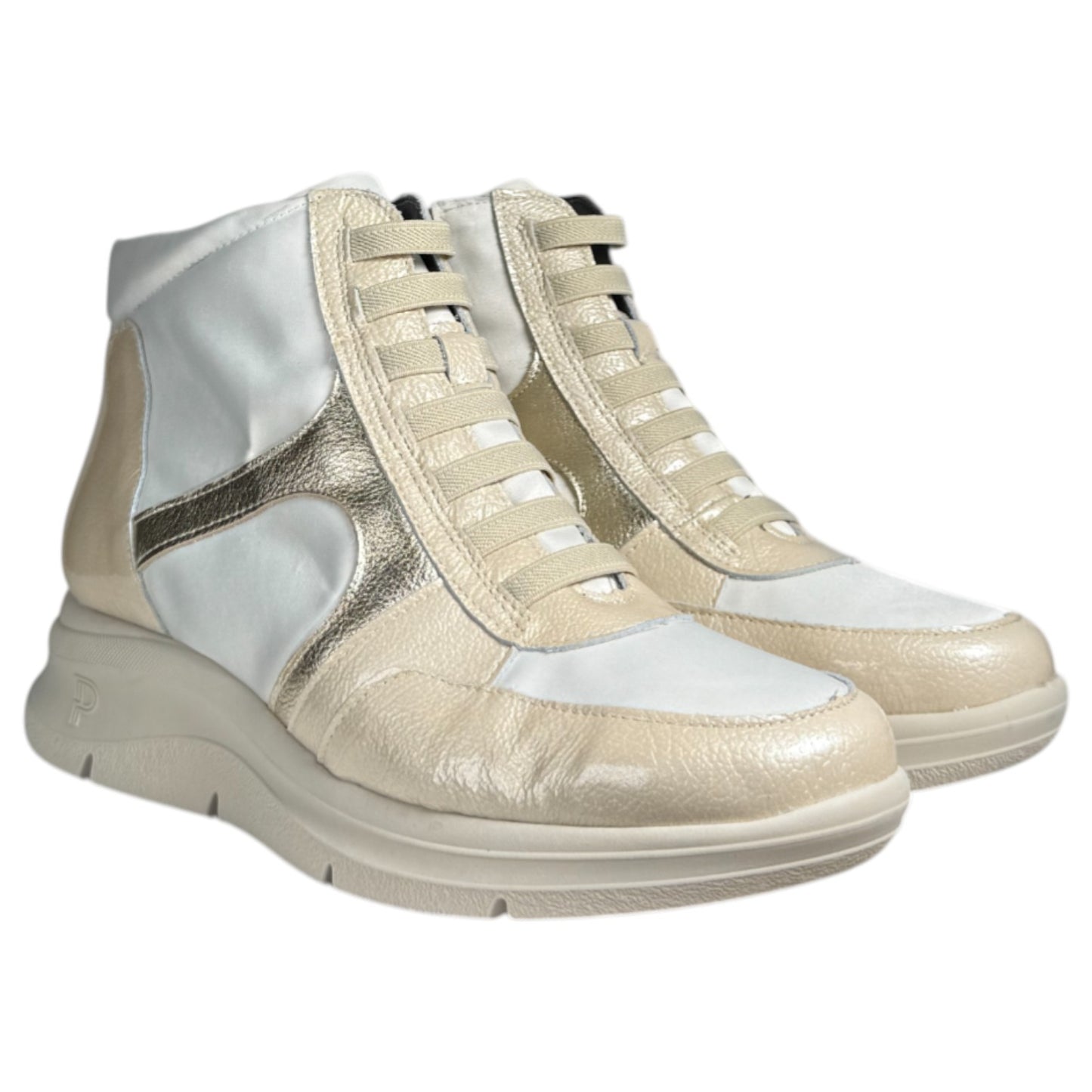 Botines Pitillos Deportivos Cuña Elásticos 10916 Crema - imagen 2