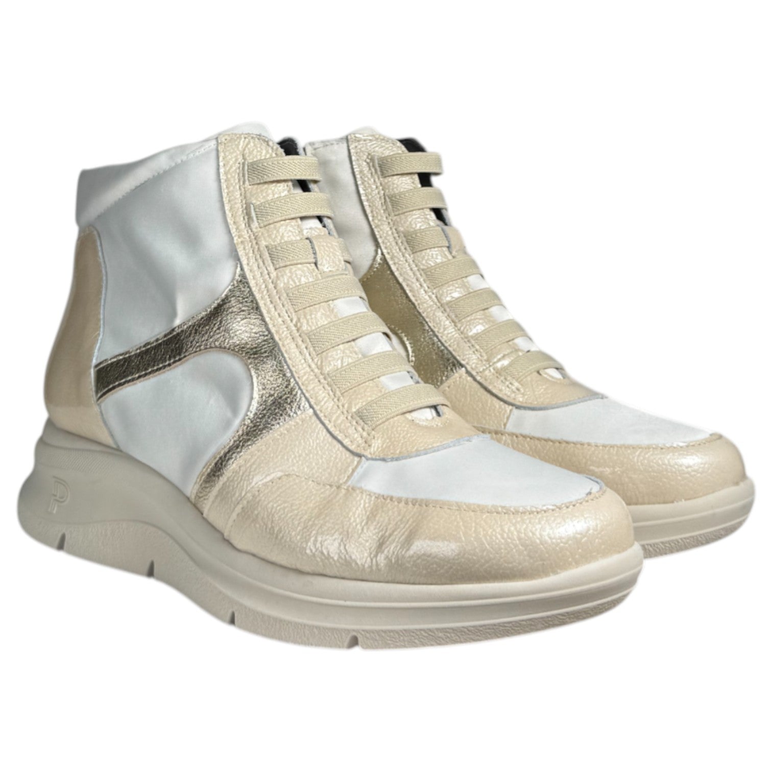 Botines Pitillos Deportivos Cuña Elásticos 10916 Crema - imagen 2