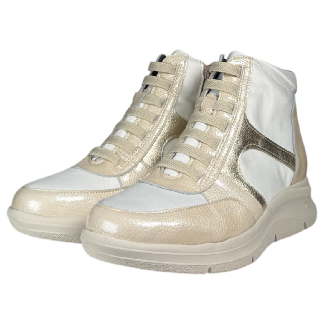 Botines Pitillos Deportivos Cuña Elásticos 10916 Crema - imagen 3