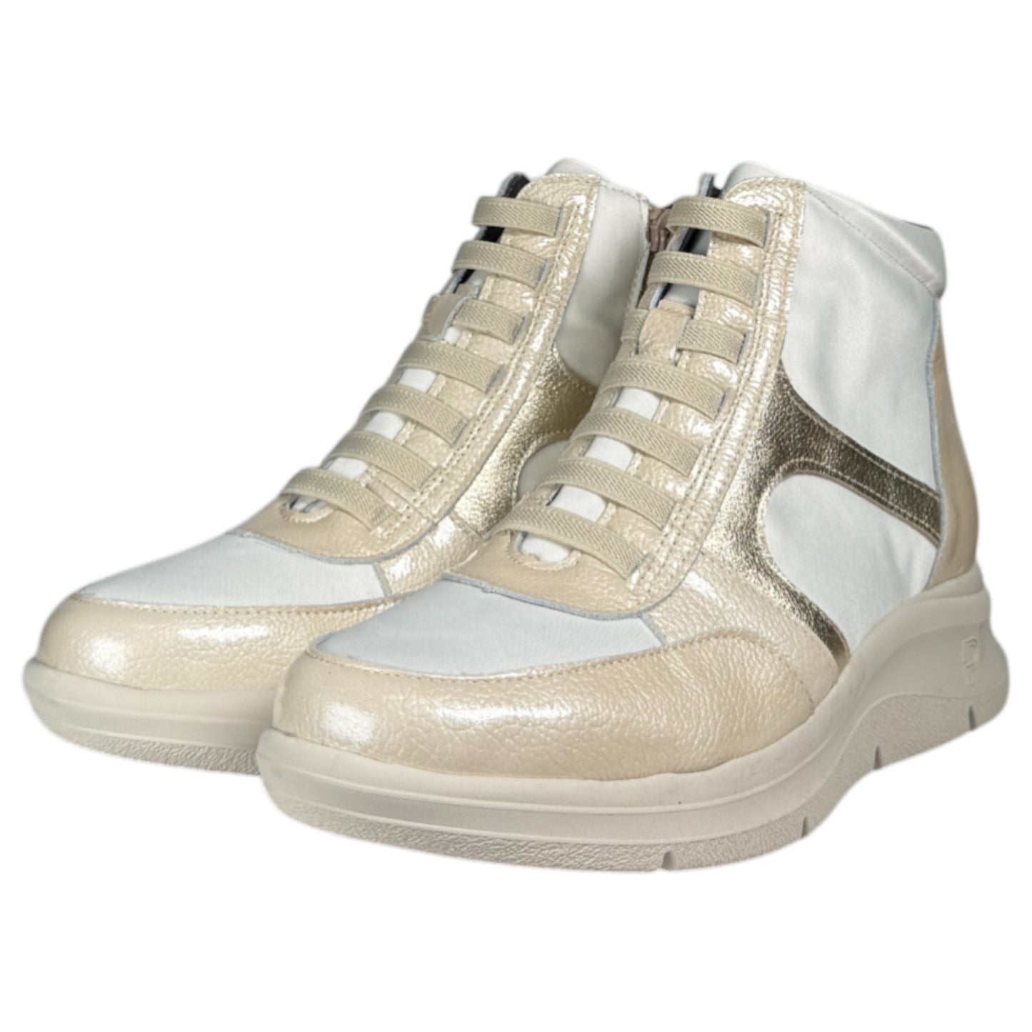 Botines Pitillos Deportivos Cuña Elásticos 10916 Crema - imagen 3