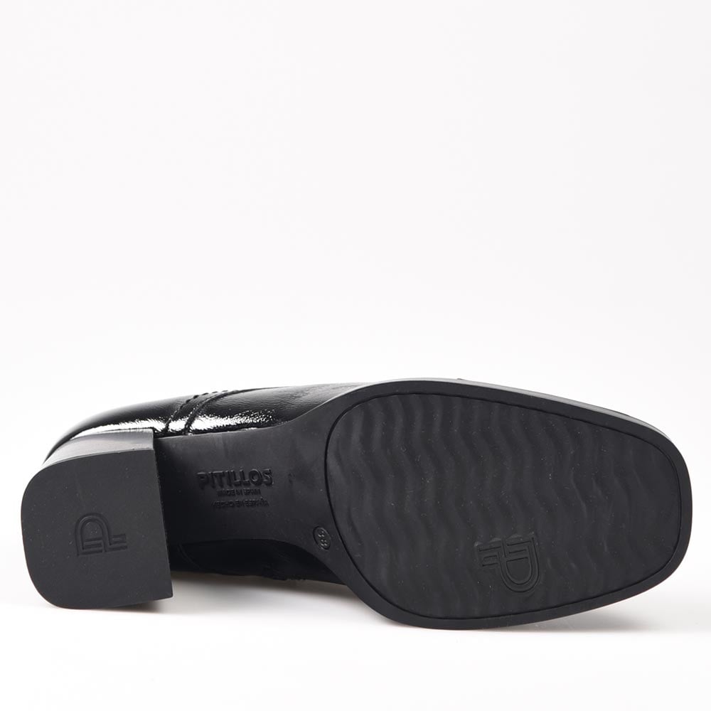 Botines Pitillos Pala Flecos Charol 10197 Negro - imagen 5